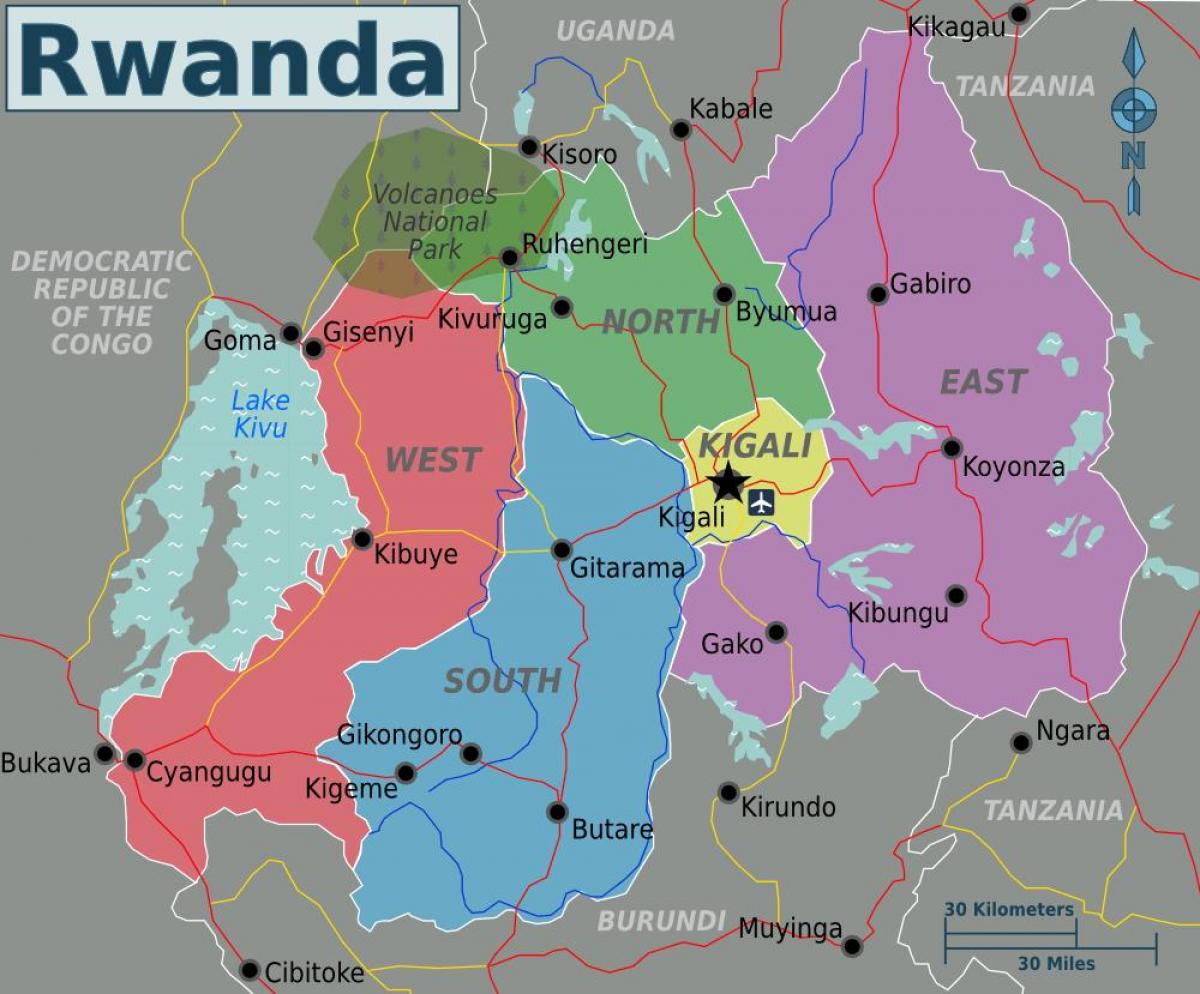 χάρτης του κιγκάλι της Ρουάντα