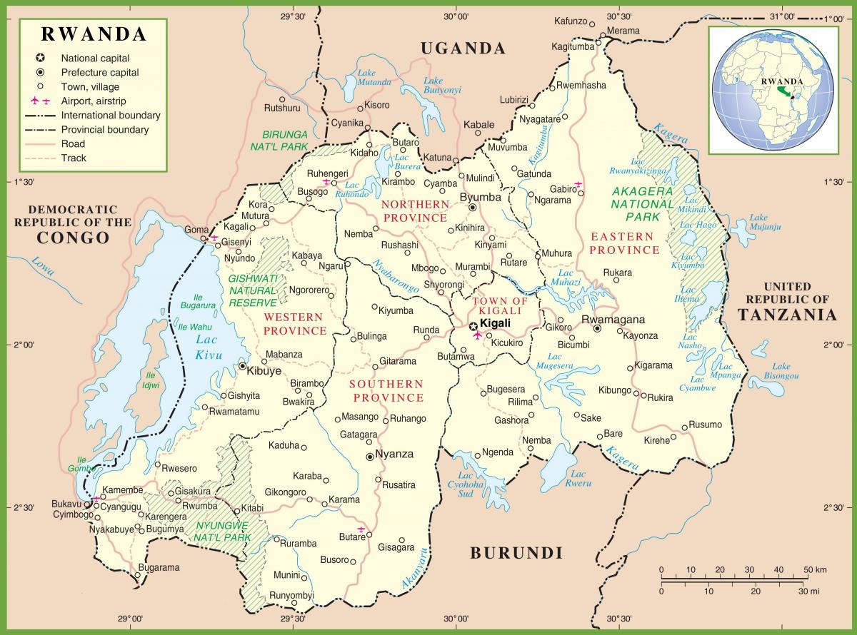χάρτης της Ρουάντα πολιτική