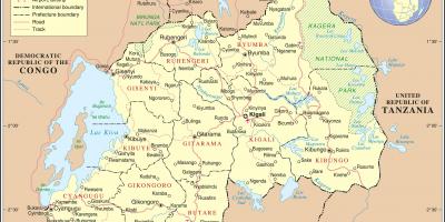 Χάρτης των διοικητικών χάρτης της Ρουάντα